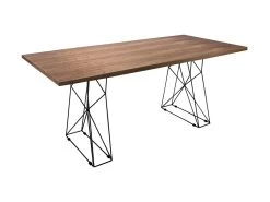 Table à Manger Rectangle Et Acier Noir 1107 ANGEL CERDA