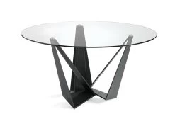 Table à Manger En Acier Noir Et Verre 1045 ANGEL CERDA