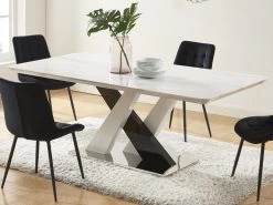 Table à Manger 8 Couverts En MDF Et Acier Inoxydable - Effet Marbre Blanc Et Noir - EVAELA 11 Table à Manger 8 Couverts En MDF Et Acier Inoxydable - Effet Marbre Blanc Et Noir - EVAELA -Vous savez quand c'est un magasin de meubles. table a manger 18620469