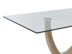 Table à Manger 6 Couverts En Verre Trempé, MDF Et Acier Inoxydable - Naturel Clair - MELODIE II -Vous savez quand c'est un magasin de meubles. table a manger 18813093
