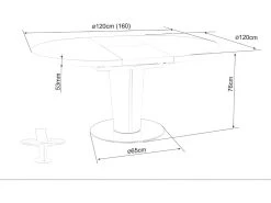 Table à Manger Extensible 120-160 X 120 X 76 Cm - Blanc -Vous savez quand c'est un magasin de meubles. table a manger 18832035