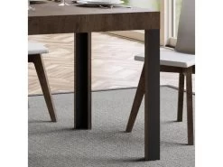 Table Extensible 90x90/246 Cm Linea Noyer Cadre Anthracite -Vous savez quand c'est un magasin de meubles. table a manger 18958707