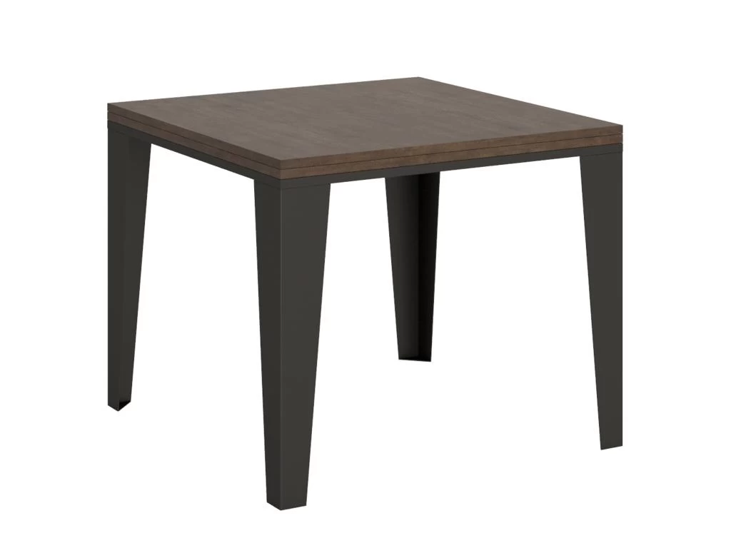 Table Extensible Portefeuille 90x90/180 Cm Flame Libra Noyer Cadre Anthracite 3 Table Extensible Portefeuille 90x90/180 Cm Flame Libra Noyer Cadre Anthracite