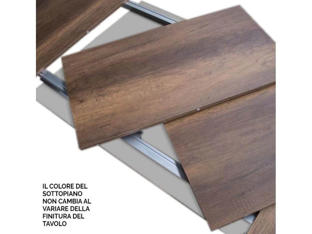 Table Extensible 90x90/246 Cm Paxon Noyer Cadre Anthracite 6 Table Extensible 90x90/246 Cm Paxon Noyer Cadre Anthracite – Image 4