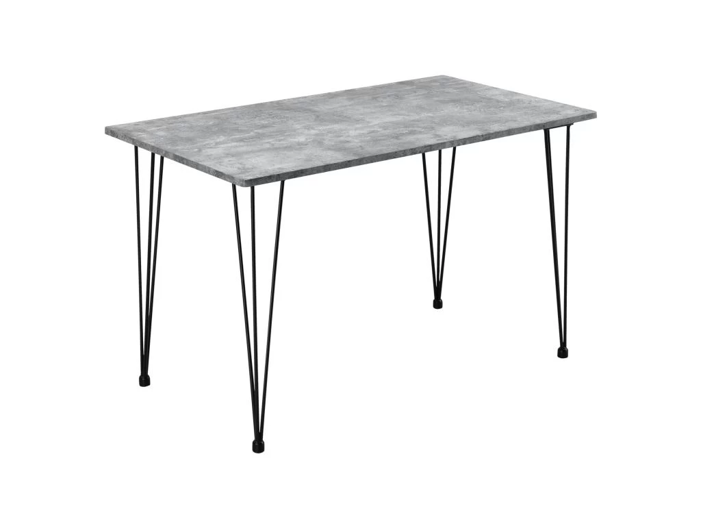 Table De Salle à Manger Cuisine Salon Pour 4 Personnes Plateau MDF 120 Cm Effet Béton Et Noir 03_0004272 3 Table De Salle à Manger Cuisine Salon Pour 4 Personnes Plateau MDF 120 Cm Effet Béton Et Noir 03_0004272