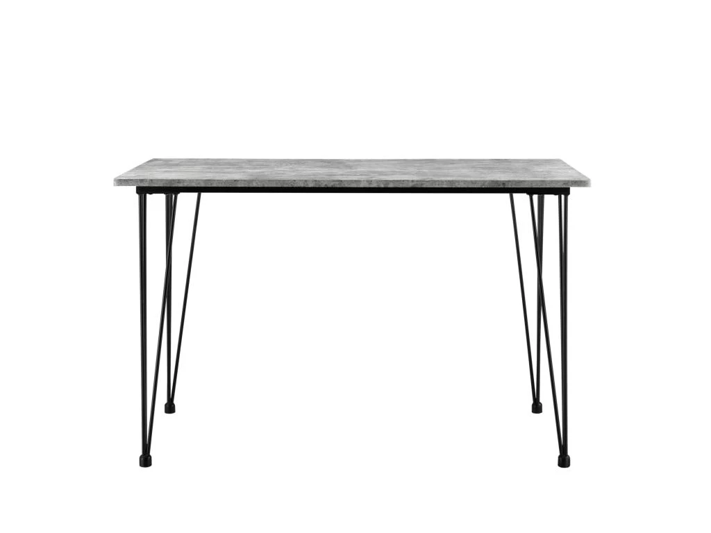 Table De Salle à Manger Cuisine Salon Pour 4 Personnes Plateau MDF 120 Cm Effet Béton Et Noir 03_0004272 4 Table De Salle à Manger Cuisine Salon Pour 4 Personnes Plateau MDF 120 Cm Effet Béton Et Noir 03_0004272 – Image 2