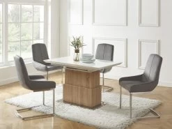 Table Extensible Et Relevable 2 En 1 - MDF Et Acier Inoxydable - Naturel Et Blanc - CAPANI 21 Table Extensible Et Relevable 2 En 1 - MDF Et Acier Inoxydable - Naturel Et Blanc - CAPANI -Vous savez quand c'est un magasin de meubles. table a manger 19573143