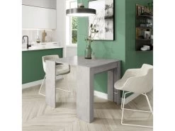 Table Extensible 51/237 Cm Gris Béton - ARSENE - L 51/237 X L 90 X H 78 Cm