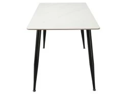 Table 130 X 70 Cm Céramique Effet Marbre Blanc Et Pieds évasés - RYDER -Vous savez quand c'est un magasin de meubles. table a manger 20013171