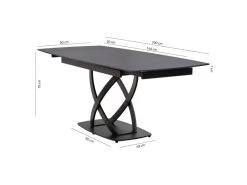 Table Extensible 140/200 Cm Céramique Gris Foncé Et Métal - MORIARTY -Vous savez quand c'est un magasin de meubles. table a manger 20013391