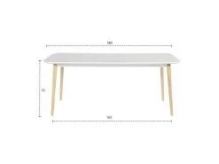 OTTO Table De Séjour Avec Piétement En Hévéa Massif - Blanc Laqué - L 180 X P 90 X H 75 Cm -Vous savez quand c'est un magasin de meubles. table a manger 20020865