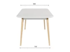 OTTO Table De Séjour Avec Piétement En Hévéa Massif - Blanc Laqué - L 180 X P 90 X H 75 Cm -Vous savez quand c'est un magasin de meubles. table a manger 20020867