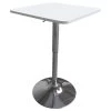 Table De Bar Carrée Blanche Et Chrome LUKE - HAPPY GARDEN -Vous savez quand c'est un magasin de meubles. table a manger 20096839