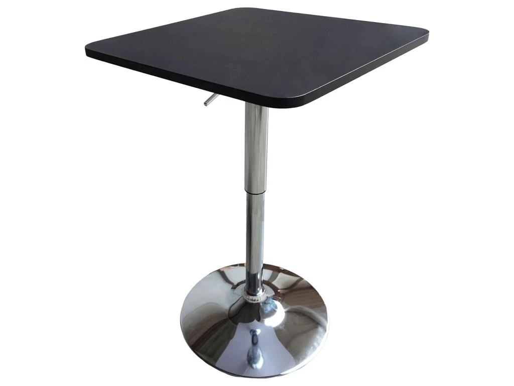 Table De Bar Carrée Noire Et Chrome LUKE - HAPPY GARDEN 3 Table De Bar Carrée Noire Et Chrome LUKE - HAPPY GARDEN
