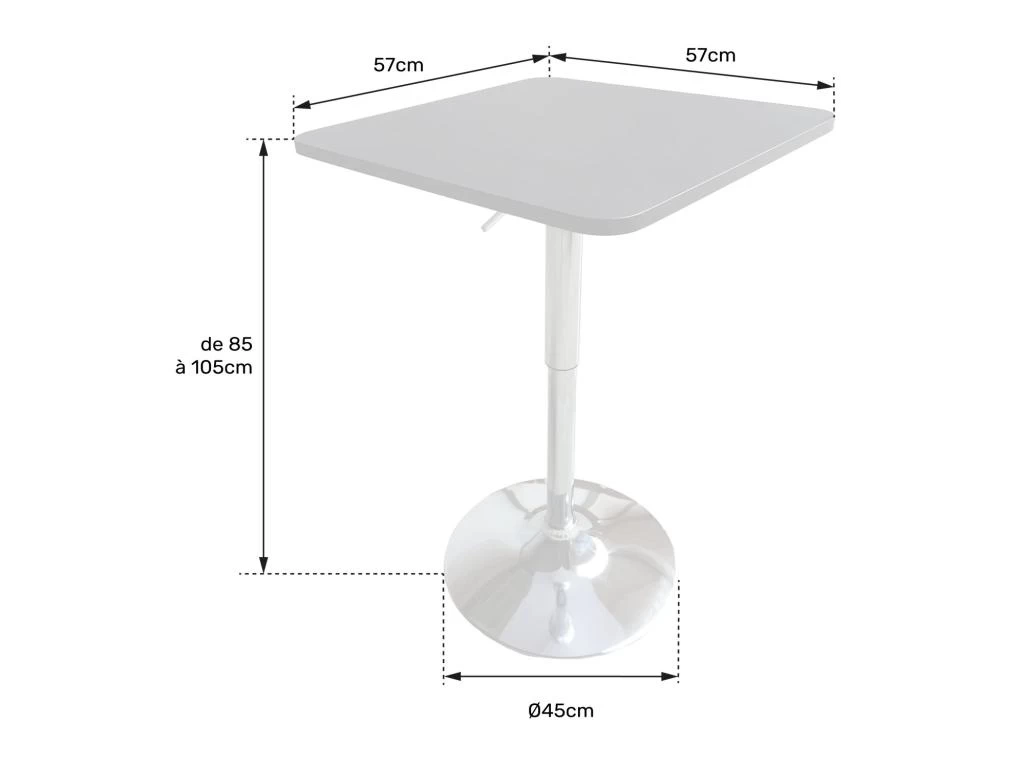 Table De Bar Carrée Noire Et Chrome LUKE - HAPPY GARDEN 6 Table De Bar Carrée Noire Et Chrome LUKE - HAPPY GARDEN – Image 4