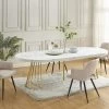 Table à Manger Extensible 2 à 12 Couverts En MDF Et Acier - Effet Marbre Blanc Et Doré - FIRELA -Vous savez quand c'est un magasin de meubles. table a manger 22039149