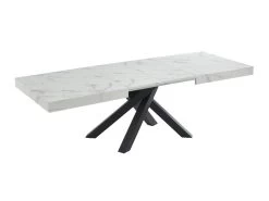 Table à Manger Extensible 6 à 10 Couverts En MDF Et Métal - Effet Marbre Blanc Et Noir - CATONAV 16 Table à Manger Extensible 6 à 10 Couverts En MDF Et Métal - Effet Marbre Blanc Et Noir - CATONAV -Vous savez quand c'est un magasin de meubles. table a manger 22039279