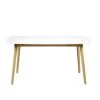 Naila Table De Salle à Manger 80 X 150 Avec Plateau En Bois Blanc Et Un Cadre En Chêne Massif.