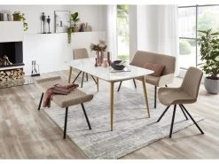 Bozen Table De Salle à Manger 90x180 Cm Blanc,miel. -Vous savez quand c'est un magasin de meubles. table a manger 22115157