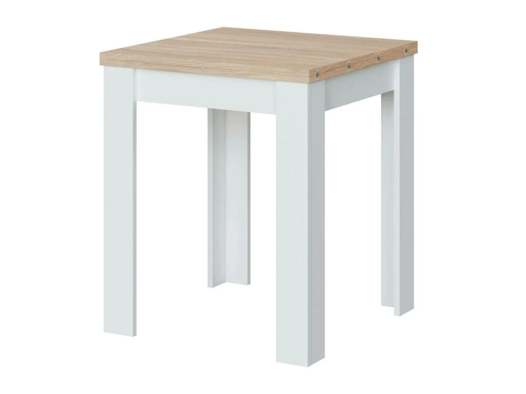 Table Extensible Dkuavit, Table à Manger Pliante Avec Ouverture De Livre, Table Auxiliaire Pliable, 67x67/135h79 Cm, Blanc Et Chêne 7 Table Extensible Dkuavit, Table à Manger Pliante Avec Ouverture De Livre, Table Auxiliaire Pliable, 67x67/135h79 Cm, Blanc Et Chêne – Image 5