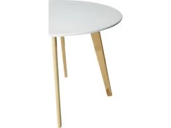 Table Ronde COLETTE - 4 Couverts - Hévéa Massif Et MDF - Blanc -Vous savez quand c'est un magasin de meubles. table a manger 267529