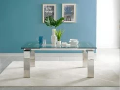 Table à Manger Extensible LUBANA - Verre Trempé & Métal - 8 à 10 Couverts -Vous savez quand c'est un magasin de meubles. table a manger 273617