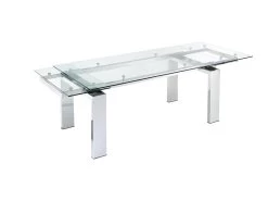 Table à Manger Extensible LUBANA - Verre Trempé & Métal - 8 à 10 Couverts -Vous savez quand c'est un magasin de meubles. table a manger 273621