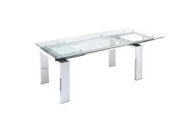 Table à Manger Extensible LUBANA - Verre Trempé & Métal - 8 à 10 Couverts -Vous savez quand c'est un magasin de meubles. table a manger 273623