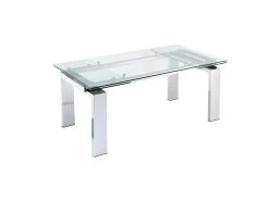 Table à Manger Extensible LUBANA - Verre Trempé & Métal - 8 à 10 Couverts -Vous savez quand c'est un magasin de meubles. table a manger 273625