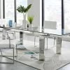 Table à Manger Extensible LUBANA - Verre Trempé & Métal - 8 à 10 Couverts -Vous savez quand c'est un magasin de meubles. table a manger 273629