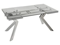 Table à Manger Extensible VELIKA - Verre Trempé & Métal - 6 à 8 Couverts 15 Table à Manger Extensible VELIKA - Verre Trempé & Métal - 6 à 8 Couverts -Vous savez quand c'est un magasin de meubles. table a manger 315907