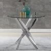 Table à Manger Ronde 2 Couverts En Verre Trempé Et Métal Chromé - COSIMA -Vous savez quand c'est un magasin de meubles. table a manger 324363