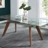 Table à Manger Extensible ALTAMIRA - 6 à 8 Couverts - Verre Trempé & Métal Effet Noyer -Vous savez quand c'est un magasin de meubles. table a manger 338993