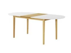 Table à Manger Extensible ELVINE - 4 à 6 Couverts - MDF - Blanc & Naturel -Vous savez quand c'est un magasin de meubles. table a manger 347173