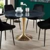 Table à Manger NORAH - 4 Couverts - Marbre Et Métal - Noir Et Doré -Vous savez quand c'est un magasin de meubles. table a manger 358453