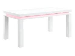 Table à Manger EMERSON - 6 Couverts - MDF Laqué Blanc - LEDs -Vous savez quand c'est un magasin de meubles. table a manger 385287