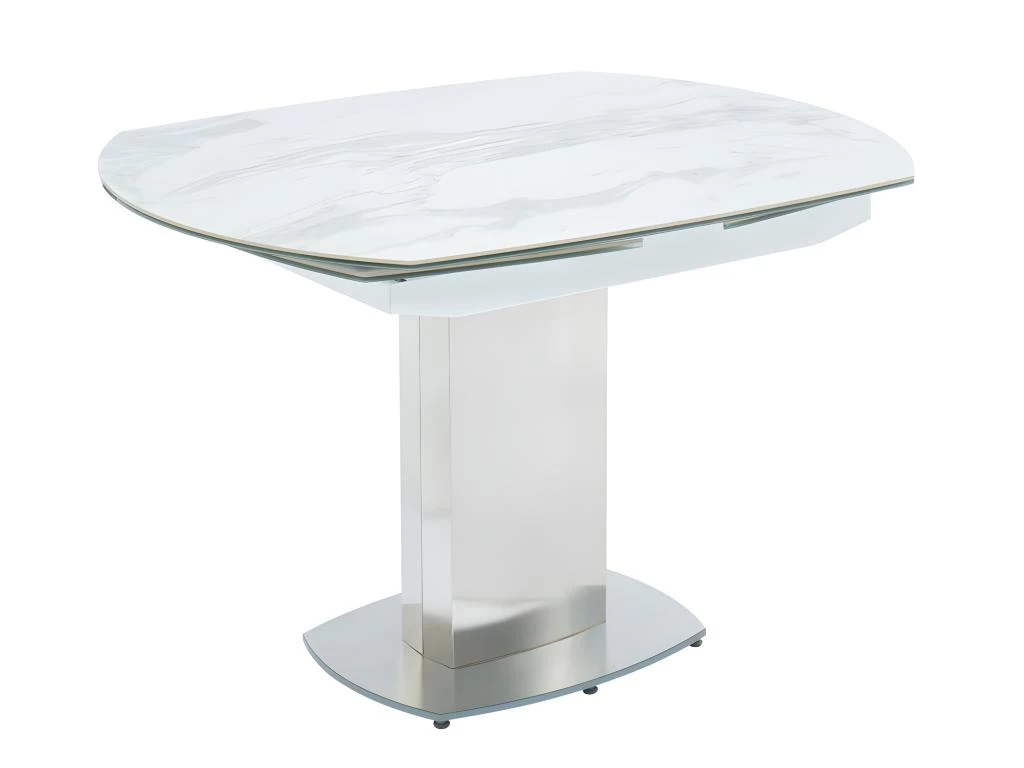 Table à Manger Extensible TALICIA - 4 à 6 Couverts - Céramique Et Acier - Effet Marbre 4 Table à Manger Extensible TALICIA - 4 à 6 Couverts - Céramique Et Acier - Effet Marbre – Image 2