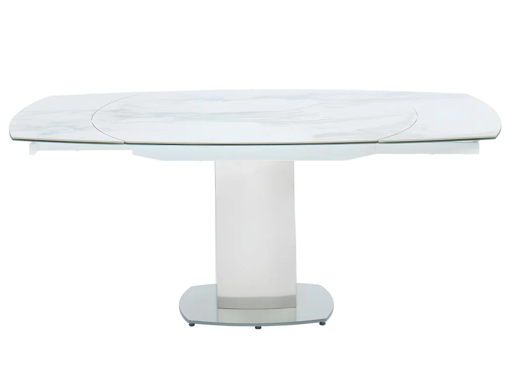 Table à Manger Extensible TALICIA - 4 à 6 Couverts - Céramique Et Acier - Effet Marbre 9 Table à Manger Extensible TALICIA - 4 à 6 Couverts - Céramique Et Acier - Effet Marbre – Image 7