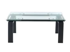 Table à Manger Extensible LUBANA - Verre Trempé & Métal - Noir - 8 à 10 Couverts -Vous savez quand c'est un magasin de meubles. table a manger 388085
