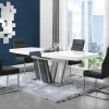 Table à Manger Extensible NOAMI II - 6 à 8 Couverts - MDF Laqué Gris Et Blanc