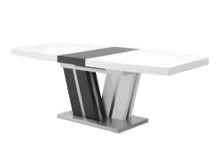 Table à Manger Extensible NOAMI II - 6 à 8 Couverts - MDF Laqué Gris Et Blanc -Vous savez quand c'est un magasin de meubles. table a manger 397771