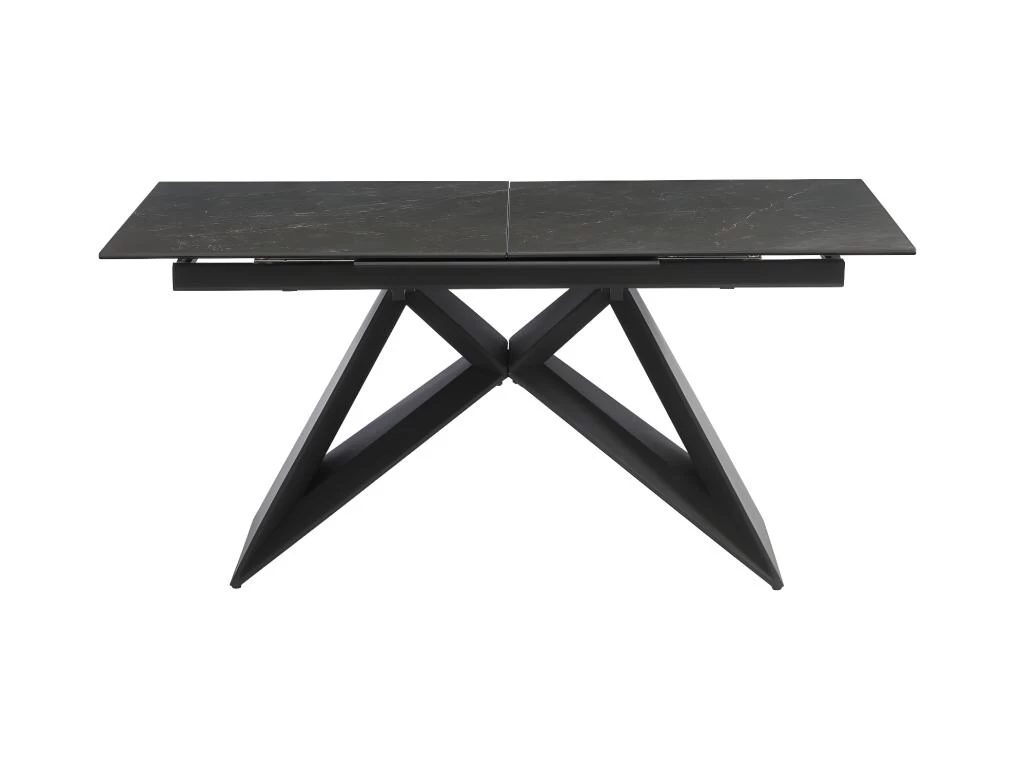 Table à Manger Extensible LIBSY - 6 à 8 Couverts - Céramique Et Métal - Noir 10 Table à Manger Extensible LIBSY - 6 à 8 Couverts - Céramique Et Métal - Noir – Image 8