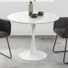 Table à Manger Ronde MANAGA - 4 Couverts - MDF Blanc Effet Marbre 2 Table à Manger Ronde MANAGA - 4 Couverts - MDF Blanc Effet Marbre -Vous savez quand c'est un magasin de meubles. table a manger 402649