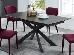 Table à Manger Extensible ALBINA - 6 à 8 Couverts - Céramique & Verre Trempé - Anthracite -Vous savez quand c'est un magasin de meubles. table a manger 433679