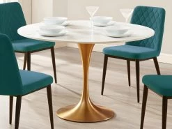 Table à Manger NORAH - 4 Couverts - Marbre Et Métal - Blanc Et Doré 12 Table à Manger NORAH - 4 Couverts - Marbre Et Métal - Blanc Et Doré -Vous savez quand c'est un magasin de meubles. table a manger 434967