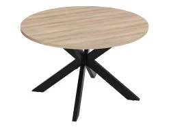 Table à Manger TILKI - 4 Couverts - MDF & Métal - Chêne Et Noir -Vous savez quand c'est un magasin de meubles. table a manger 439181