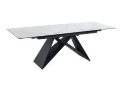 Table à Manger Extensible LIBSY - 6 à 8 Couverts - Céramique Et Métal - Blanc -Vous savez quand c'est un magasin de meubles. table a manger 443689