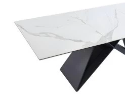 Table à Manger Extensible LIBSY - 6 à 8 Couverts - Céramique Et Métal - Blanc -Vous savez quand c'est un magasin de meubles. table a manger 443697