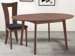 Table Ovale Extensible TIFFANY - 4 à 6 Couverts - Hêtre Massif - Noyer -Vous savez quand c'est un magasin de meubles. table a manger 444399