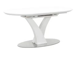 Table à Manger Extensible - 6 à 8 Couverts - MDF Et Métal Inoxydable - Blanc Laqué - TALARA -Vous savez quand c'est un magasin de meubles. table a manger 496769